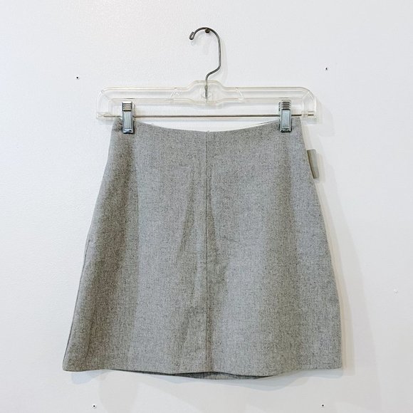 WILFRED ARITZIA grey A line mini skirt wool cashmere - Picture 3 of 5